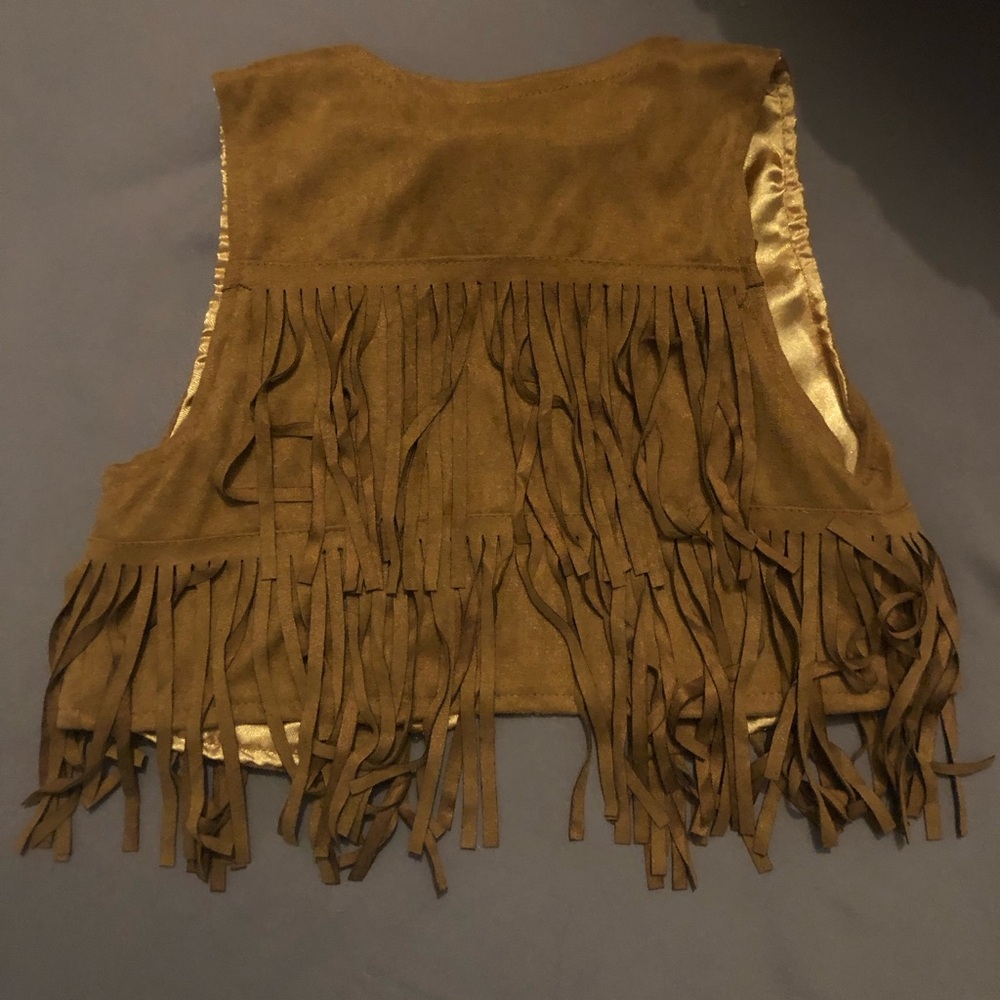 Brown Fringe Vest girls